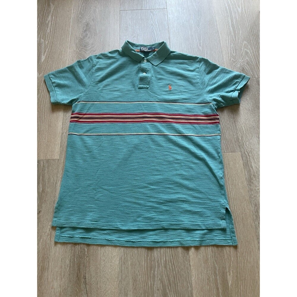 Ralph Lauren Mexican Blanket Colorway  Polo Vintage Men's Size L Aqua
